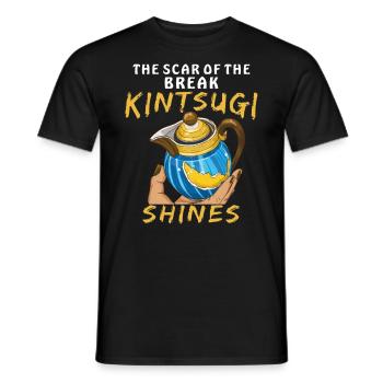 THE SCAR OF THE BREAK KINTSUGI SHINES - Men's T-Shirt - black - Front - AI Model Male 178 light (178cm)