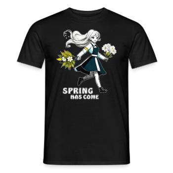 MME BLUMEN EST ARRIVÉE - T-shirt homme - noir - Devant - AI Model Male 178 light (178cm)