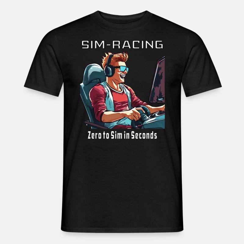 SIM RACING Zero to Sim - Männer T-Shirt - Schwarz