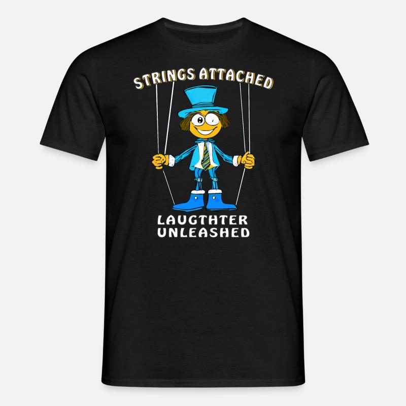 PUPPET STRINGS ATTACHED LAUGHTER - Men's T-Shirt - black