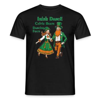 IRISH DANCE CELTIC BEATS DANCING FEATS - Männer T-Shirt - Schwarz - Vorne - AI Model Male 178 light (178cm)
