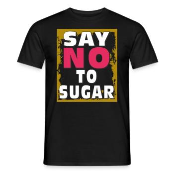 ZUCKER SAY NO TO SUGAR - Men's T-Shirt - black - Front - AI Model Male 178 light (178cm)
