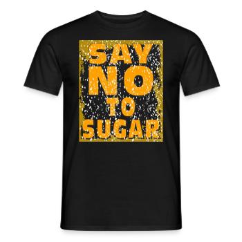ZUCKER SAY NO TO SUGAR - Men's T-Shirt - black - Front - AI Model Male 178 light (178cm)