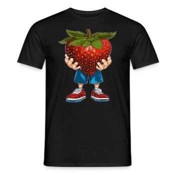 ERDBEERE - Männer T-Shirt - Schwarz - Vorne - AI Model Male 178 light (178cm)