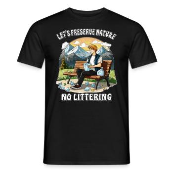 PRÉSERVEZ LA NATURE, PAS DE DÉCHETS - T-shirt homme - noir - Devant - AI Model Male 178 light (178cm)
