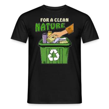 MÜLLTONNE FOR A CLEAN NATURE - Männer T-Shirt - Schwarz - Vorne - AI Model Male 178 light (178cm)