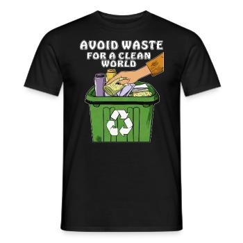 MÜLLTONNE AVOID WASTE FOR A CLEAN WORLD - Men's T-Shirt - black - Front - AI Model Male 178 light (178cm)