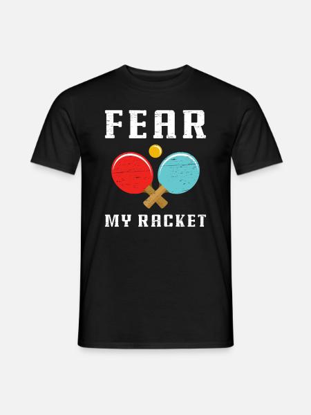Vrees mijn racket voor een atleetspeler - Mænd T-shirt - sort