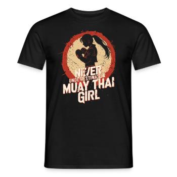 Never underestimate a muay thai girl - Thaiboxen - Men's T-Shirt - black - Front - AI Model Male 178 light (178cm)