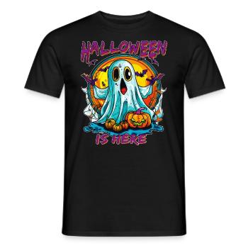 HALLOWEEN IS HERE - Men's T-Shirt - black - Front - AI Model Male 178 light (178cm)