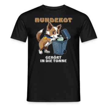 LES EXCRÉMENTS DE CHIEN DOIVENT ÊTRE JETÉS À LA POUBELLE - T-shirt homme - noir - Devant - AI Model Male 178 light (178cm)
