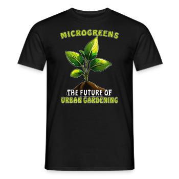 MICROGREENS THE FUTURE OF URBAN GARDENING - Men's T-Shirt - black - Front - AI Model Male 178 light (178cm)