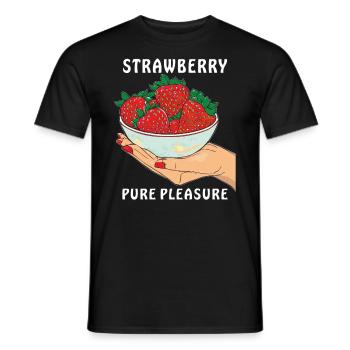 STRAWBERRY PURE PLEASURE - Men's T-Shirt - black - Front - AI Model Male 178 light (178cm)