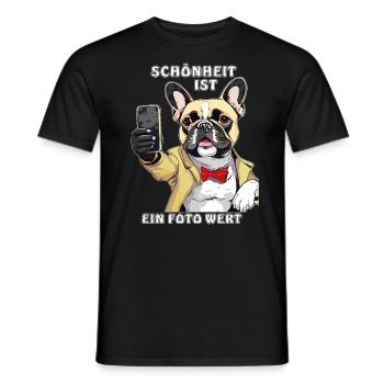 LA BEAUTÉ DU SMARTPHONE POUR CHIEN VAUT LA PEINE D’ÊTRE PHOTOGRAPHIÉE - T-shirt homme - noir - Devant - AI Model Male 178 light (178cm)