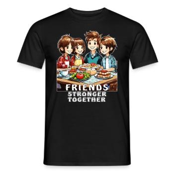 DES AMIS PLUS FORTS ENSEMBLE - T-shirt homme - noir - Devant - AI Model Male 178 light (178cm)