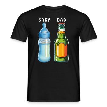 BIBERON BIBERON BIBERON BÉBÉ PAPA - T-shirt homme - noir - Devant - AI Model Male 178 light (178cm)