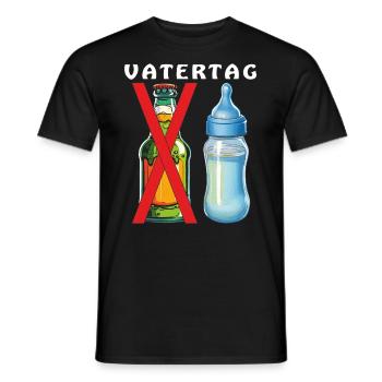 BABYFLASCHE BIERFLASCHE VATERTAG - Männer T-Shirt - Schwarz - Vorne - AI Model Male 178 light (178cm)