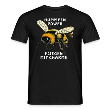 BUMBLEBEE POWER FLIES WITH CHARM - Men's T-Shirt - black - Front - AI Model Male 178 light (178cm)
