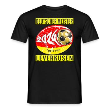 DEUTSCHER MEISTER LEVERKUSEN FOR EVER - Männer T-Shirt - Schwarz - Vorne - AI Model Male 178 light (178cm)