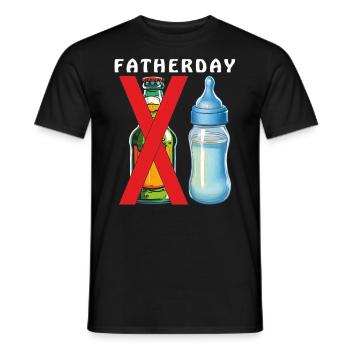 BABYFLASCHE BIERFLASCHE FATHERDAY - Männer T-Shirt - Schwarz - Vorne - AI Model Male 178 light (178cm)