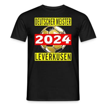 DEUTSCHER MEISTER 2024 LEVERKUSEN - Männer T-Shirt - Schwarz - Vorne - AI Model Male 178 light (178cm)