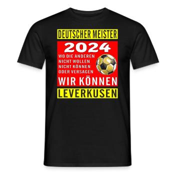 DEUTSCHER MEISTER LEVERKUSEN WIR KÖNNEN - Männer T-Shirt - Schwarz - Vorne - AI Model Male 178 light (178cm)