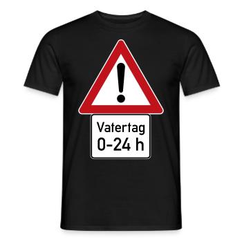 Achtung Gefahr: Vatertag - von 0 bis 24 Uhr - Männer T-Shirt - Schwarz - Vorne - AI Model Male 178 light (178cm)