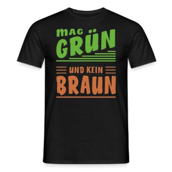 LIKES GREEN AND NO BROWN - Men's T-Shirt - black - Front - AI Model Male 178 light (178cm)