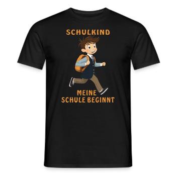 ÉCOLIER MON ÉCOLE COMMENCE - T-shirt homme - noir - Devant - AI Model Male 178 light (178cm)