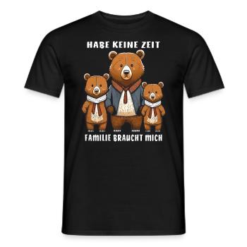 BEARS NO TIME FAMILY NEEDS ME - Men's T-Shirt - black - Front - AI Model Male 178 light (178cm)