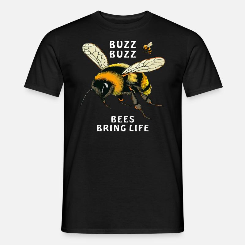 HUMMELN BUZZ BUZZ BEES BRING LIFE - Männer T-Shirt - Schwarz