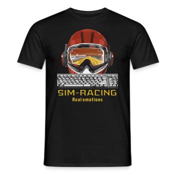SIM RACING Real emotions - Männer T-Shirt - Schwarz - Vorne - AI Model Male 178 light (178cm)