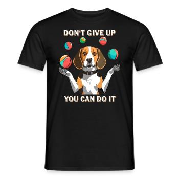 BEAGLE DON'T GIVE UP YOU CAN DO IT - Men's T-Shirt - black - Front - AI Model Male 178 light (178cm)