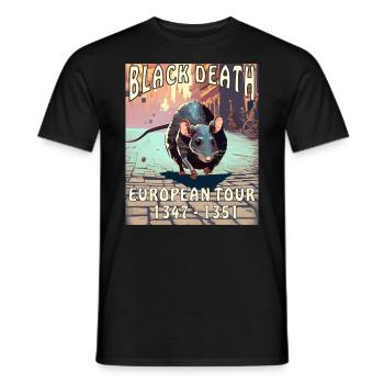 RATTE BLACK DEATH EUROPEAN TOUR - Männer T-Shirt - Schwarz - Vorne - AI Model Male 178 light (178cm)
