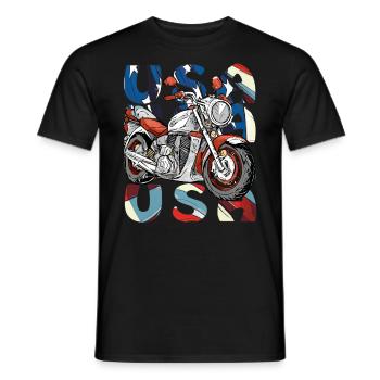 MOTO ÉTATS-UNIS - T-shirt homme - noir - Devant - AI Model Male 178 light (178cm)