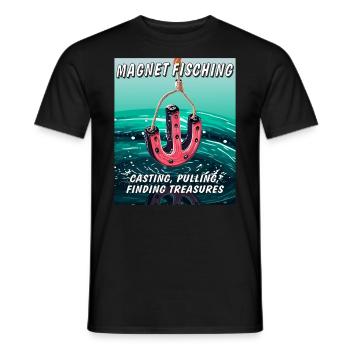 MAGNET FISCHING CASTING PULLING FINDING TREASU - Männer T-Shirt - Schwarz - Vorne - AI Model Male 178 light (178cm)