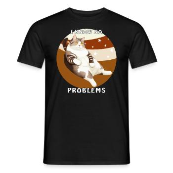 CAT I KNOW NO PROBLEMS - Men's T-Shirt - black - Front - AI Model Male 178 light (178cm)