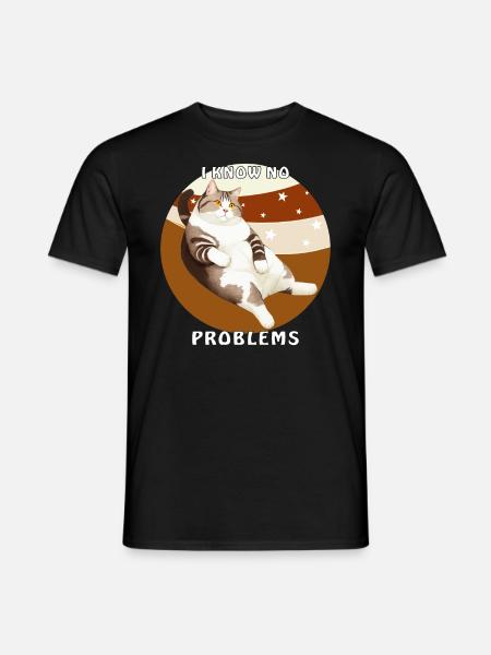 CAT I KNOW NO PROBLEMS - Men's T-Shirt - black