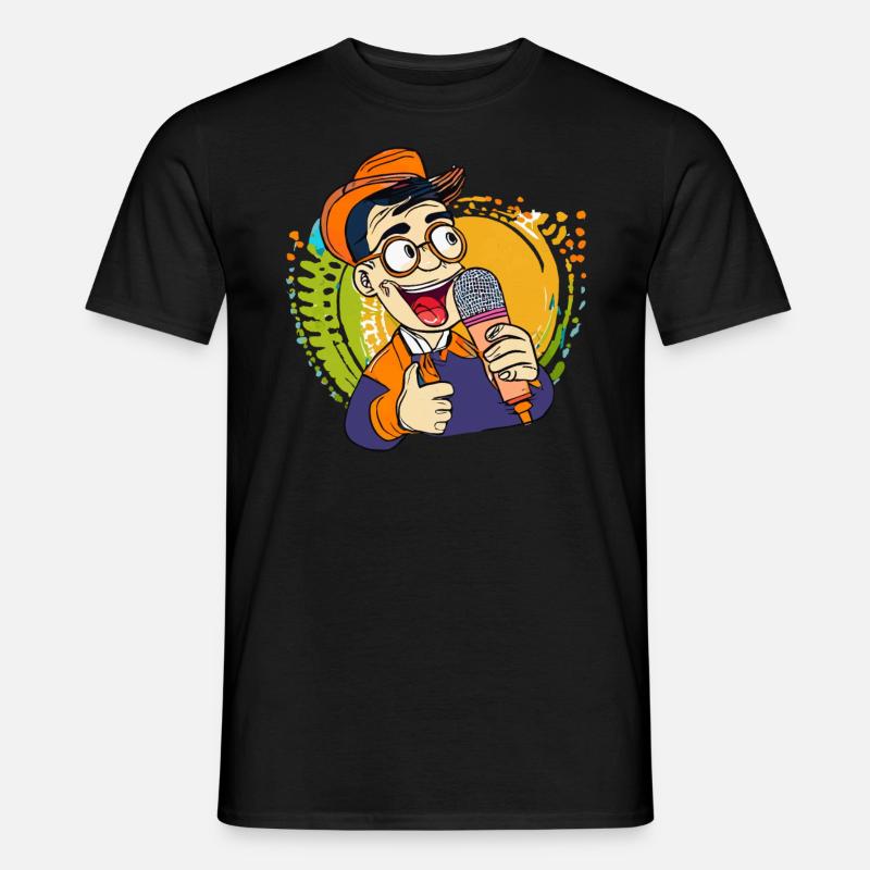 MANN MIKROFON - Männer T-Shirt - Schwarz