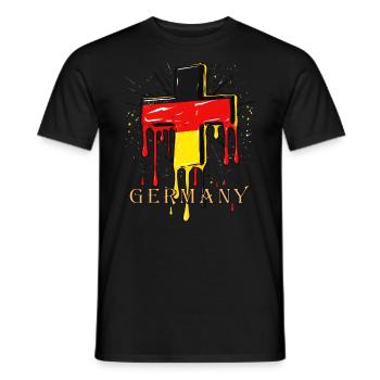 CHRISTLICHES KREUZ DEUTSCHLAND FLAGGE - Männer T-Shirt - Schwarz - Vorne - AI Model Male 178 light (178cm)
