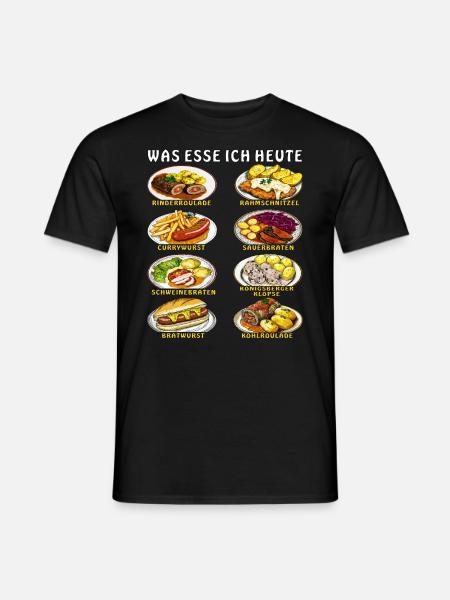 WAS ESSE ICH HEUTE - Männer T-Shirt - Schwarz