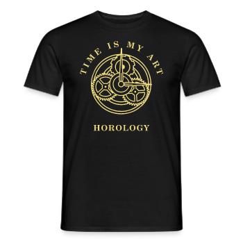 HOROLOGY MOVEMENT - Men's T-Shirt - black - Front - AI Model Male 178 light (178cm)