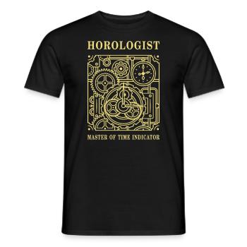 HOROGOLIST MASTER OF TIME INDICATOR - Men's T-Shirt - black - Front - AI Model Male 178 light (178cm)