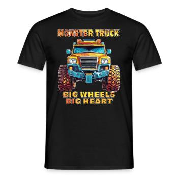 AUTO MONSTER TRUCK BIG WHEELS BIG HEART - Männer T-Shirt - Schwarz - Vorne - AI Model Male 178 light (178cm)