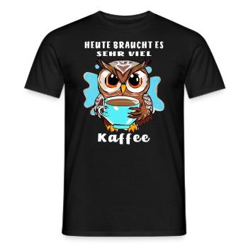 EULE SEHR VIEL KAFFEE - Männer T-Shirt - Schwarz - Vorne - AI Model Male 178 light (178cm)
