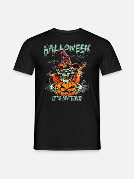 HALLOWEEN IT'S MY TIME - Männer T-Shirt - Schwarz