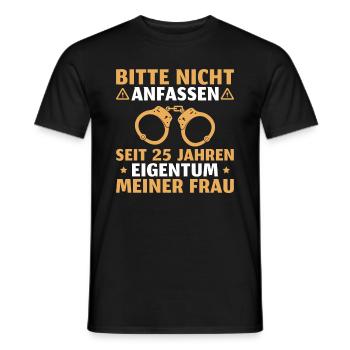 Silberhochzeit Mann 25. Hochzeitstag - Männer T-Shirt - Schwarz - Vorne - AI Model Male 178 light (178cm)