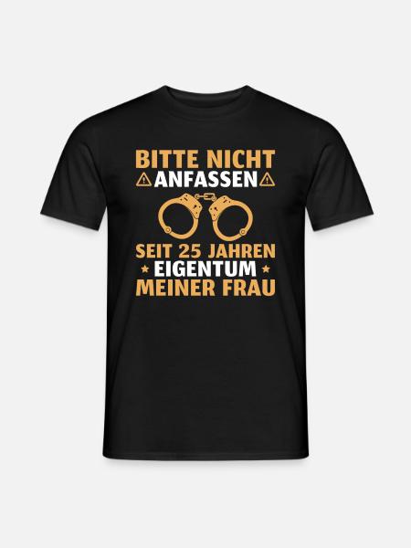 Silberhochzeit Mann 25. Hochzeitstag - Männer T-Shirt - Schwarz