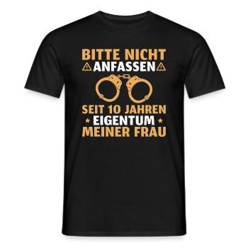 Rosenhochzeit Mann 10. Hochzeitstag Geschenk - Männer T-Shirt - Schwarz - Vorne - AI Model Male 178 light (178cm)
