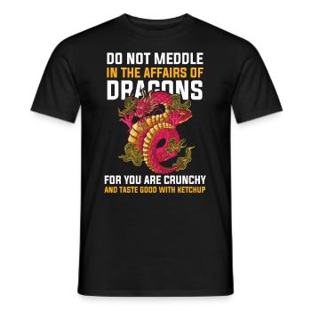 T-shirt Dragon Conte de fées Dragon Kanji japonais - T-shirt homme - noir - Devant - AI Model Male 178 light (178cm)